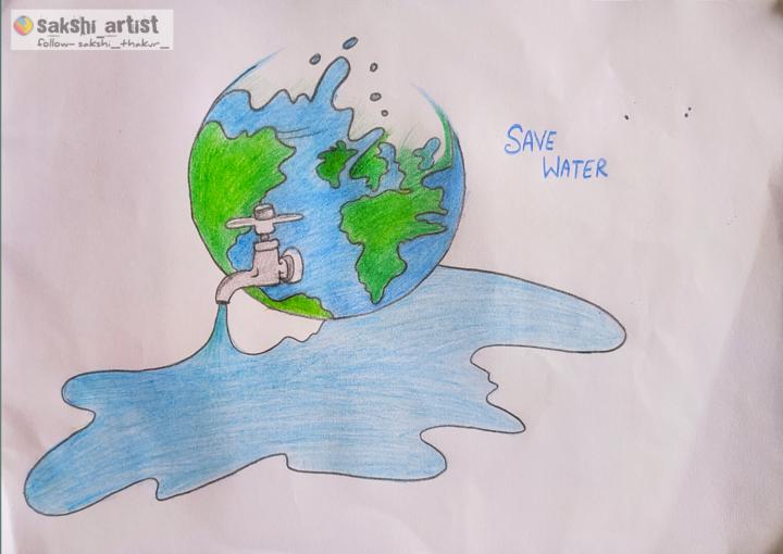 Save water creative drawing HD wallpaper | Pxfuel-saigonsouth.com.vn